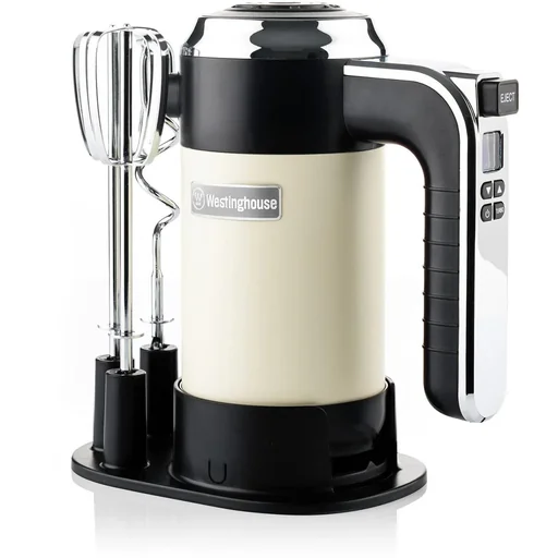 "Retro hand mixer - white image"