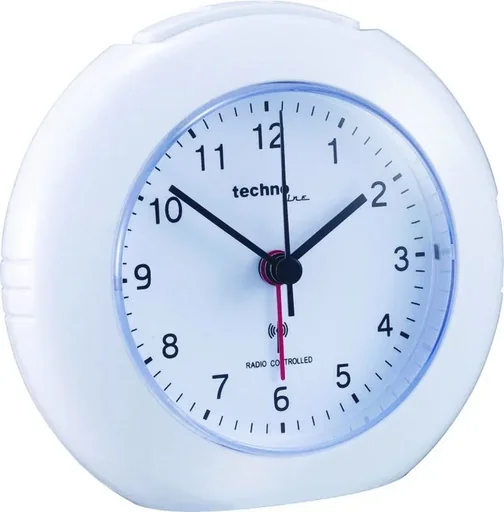 "Analogue radio-controlled alarm clock WT 757, white image"