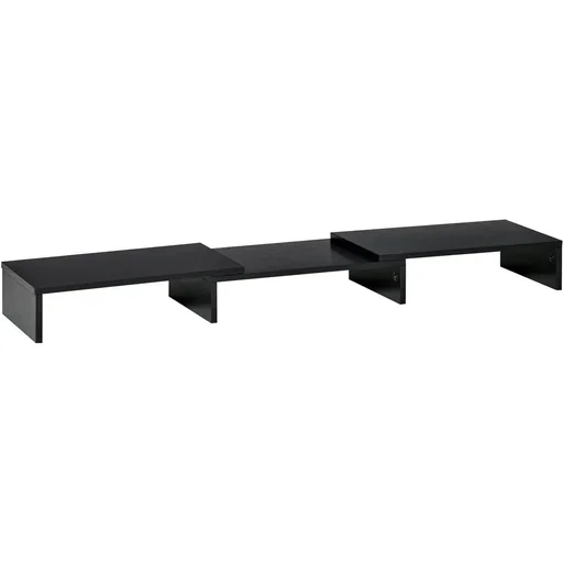 "Monitor stand length angle adjustable double screen stand wooden shelf monitor holder for computer screen lapt image"