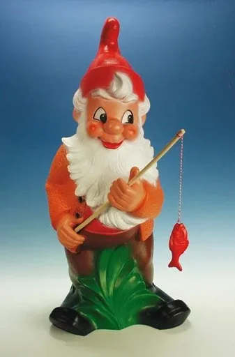 "Dwarf as a fisherman 86 cm - Giant dwarf image"