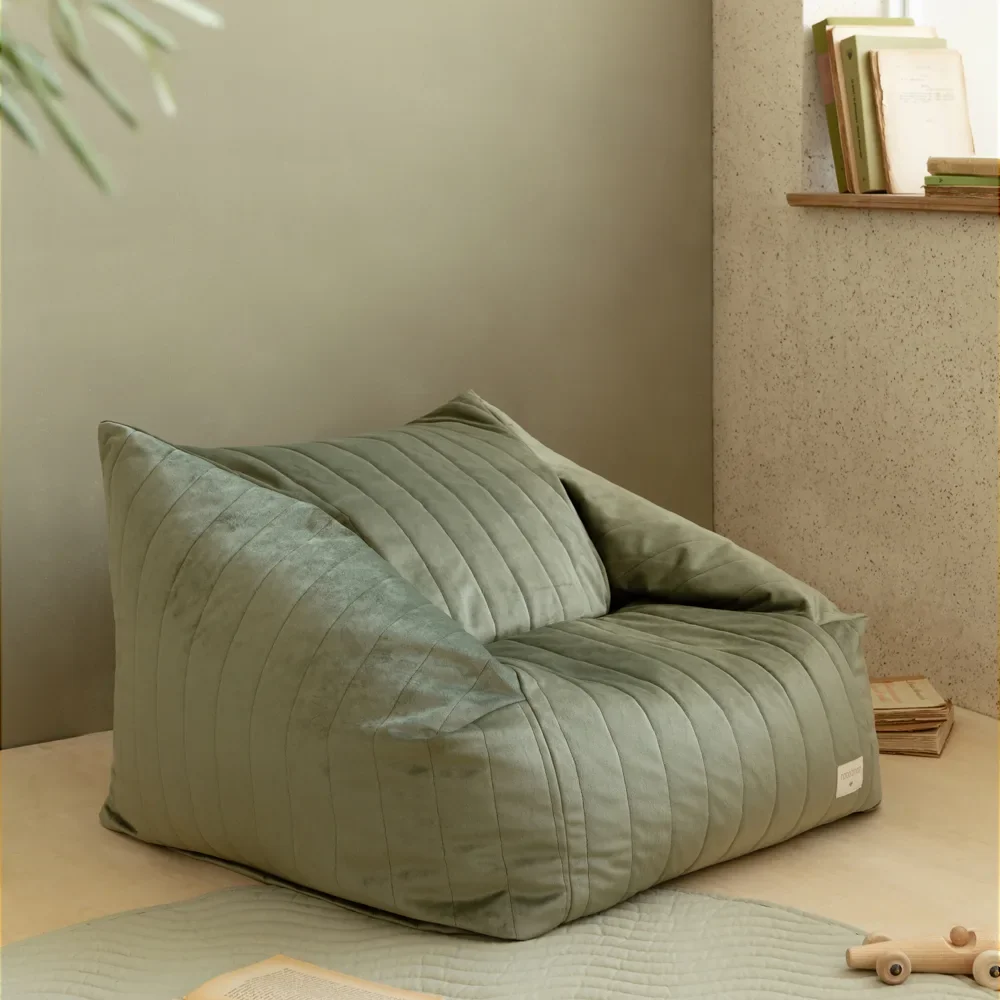 "Nobodinoz Bean Bag "Chelsea" including olive green image"