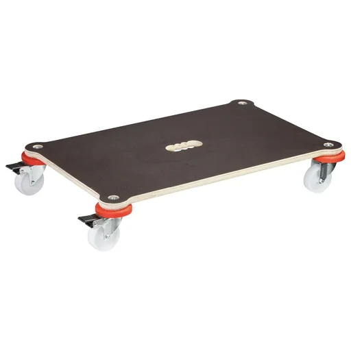 "Transport aid MM 1375, 71 x 44 x 12.5 cm, hard castors Ø 75 mm, plain bearings, 2 brakes, FSC® plate, load capacity 200 kg image"