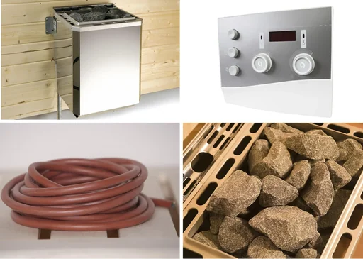 "Technical package for sauna house series 533, 9.0 KW BioAktiv oven with connection cable and control unit image"