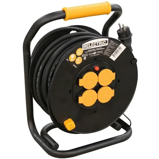 "RELECTRIC cable reel PRO - 25m - 4 sockets image"