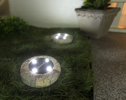 "Solar floor spotlight stone design Toscana - 2 pieces image"