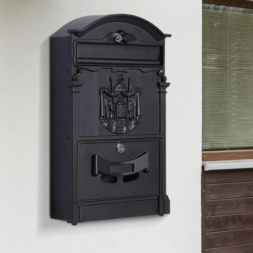 "Mailbox wall-mounted mailbox lockable with protective flap including 2 keys image"