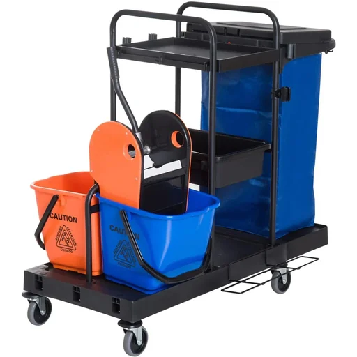 "Cleaning trolley with 4 smooth-running wheels image"