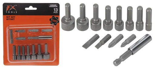 "Bit and socket wrench set 13-piece image"