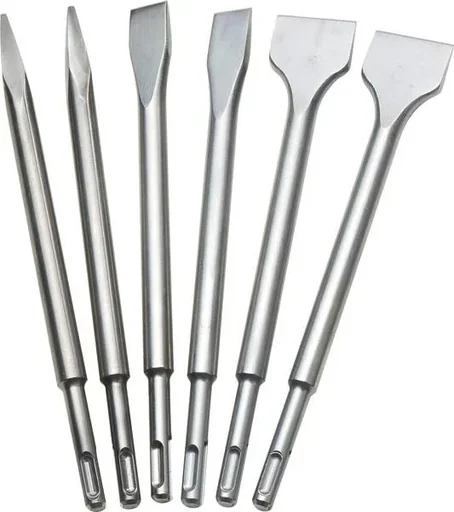 "Chisel set 6-piece with SDS-Plus chuck, chrome vanadium image"