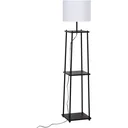 Floor lamp with 3 shelves, black