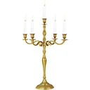Candlestick 5-armed 78cm aluminum nickel-plated gold