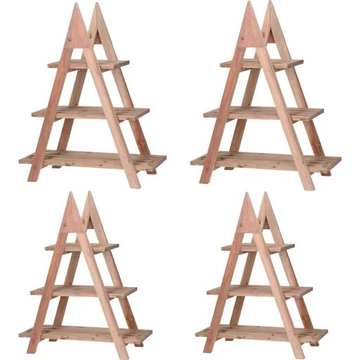 "Plant shelf - wood - 3 levels - triangle - 4KS image"