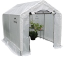 Greenhouse 4.32 m² White, 180×240 cm – Foil Greenhouse with Roll-Up Door & Ventilation, Weatherproof