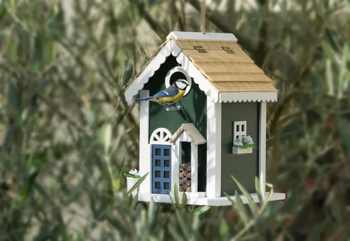 "Tit nesting box "Sepp", green image"