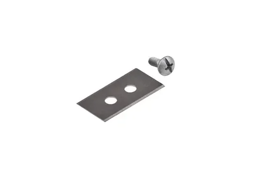 "Knife blades and screws, 2 holes, 2-sided, 0.9 mm, 18 pieces image"