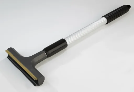 "Telescopic ice scraper with brass blade and wiper lip image"
