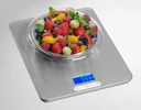 Kitchen scale, 20 kg, stainless steel with large illuminated display
