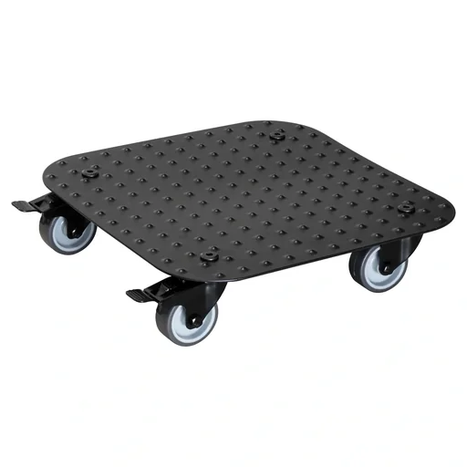 "Multi Roller MR 7008, 29 x 29 x 7.5 cm, soft wheels Ø 50 mm, plain bearings, 2 brakes, aluminum checker plate, load capacity 150 kg image"