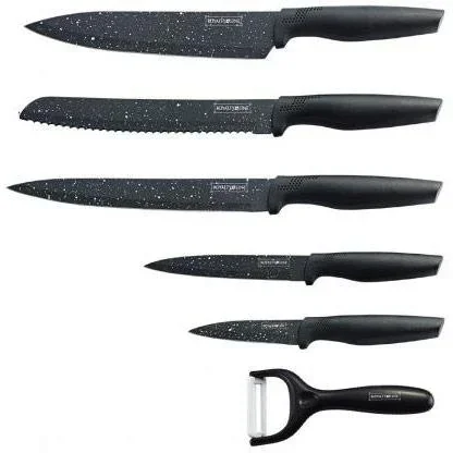 "RL-MB5 - 5-piece knife set - non-stick coating - black image"