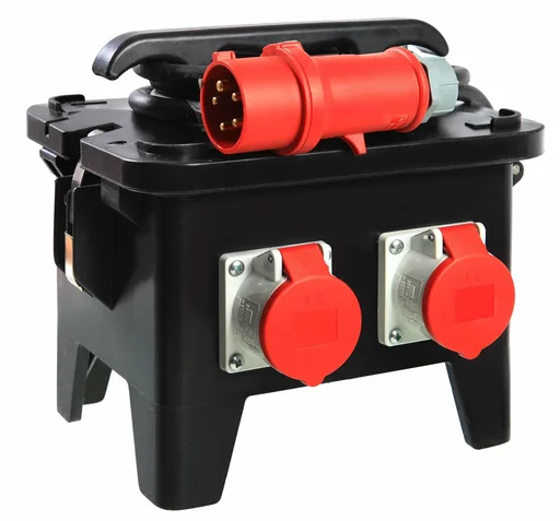 "Construction site power distribution board Protek PRCD-S, 2 m, 4 earthed sockets 230 V, 2 CEE sockets 400 V, 16 A image"