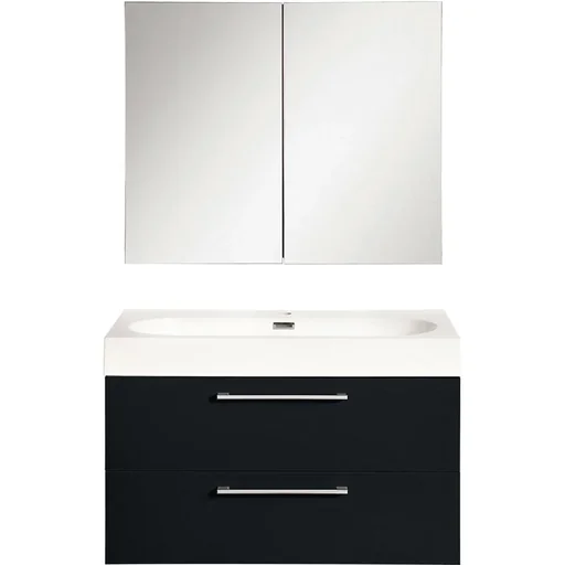 "Shallow bathroom furniture 60cm - black image"
