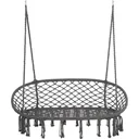 Hanging chair 2-person - Boho style - Grey - 130 x 70 x 35 cm
