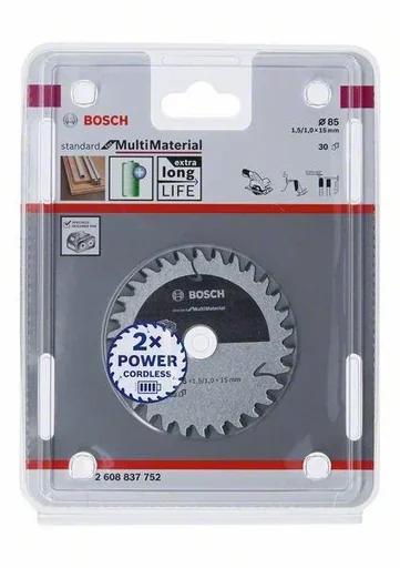 "Circular saw blade for cordless saws, Standard for Multi Material, 85 x 1.5/1 x 15, 30 image"