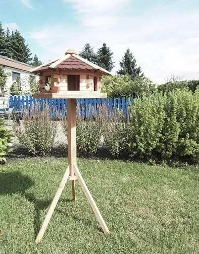 "Birdhouse "Gingerbread House" with base stand image"