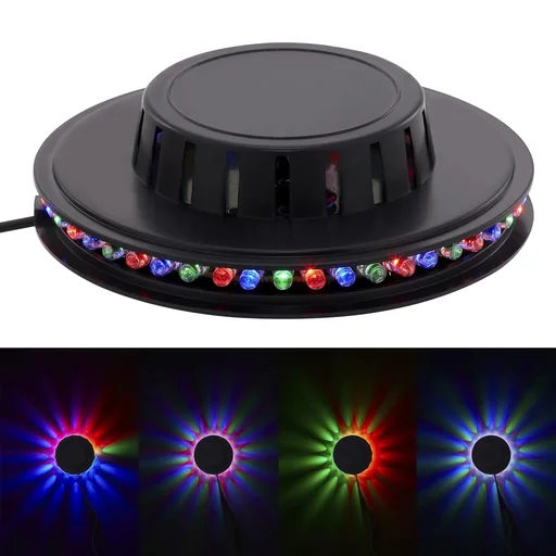 "RGB LED light wheel, 48 x RGB LEDs, max. 3 watts, music sensor and color change image"
