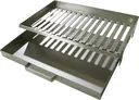 Fire grate with ash pan for barbecue fireplaces