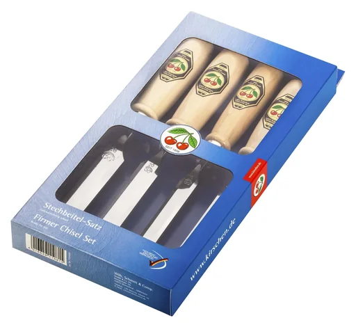 "4-piece chisel set with white paper handle image"