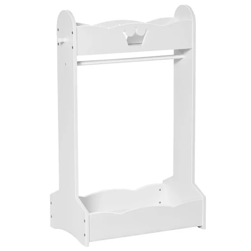 "Children's clothes rack with clothes rail for children's room for 3-8 years old children white MDF pinewood 63 x 37 image"