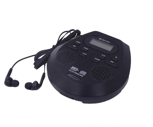 "Portable CD player with built-in speakers image"