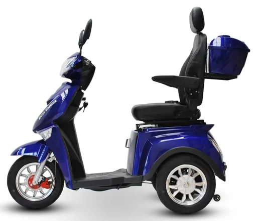 "Electric vehicle blue - removable Li-Io battery 30 Ah - 25 km/h - 1000 Watt senior mobility scooter image"