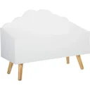 Wooden toy box - white - 58x28x45 cm