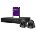 IP surveillance camera set - 4-channel network video recorder - 2 x IP dome cameras - 1 TB hard drive - cable