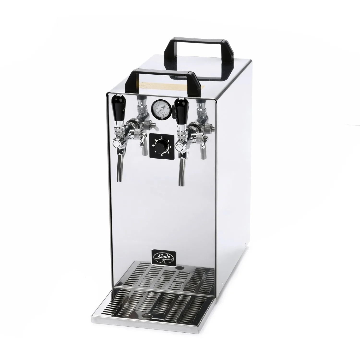 "Beer dispenser, Beer machine Kontakt 40 / K PROFI 2-line, 50 liter/h, stainless steel housing, Green Line image"