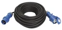 CEE extension 230V, 25m, black