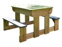 Wendi Toys Donkey Play & Mud Table 100×79×52.5 cm Natural – Sand/Water Tubs, Lid Converts to Table