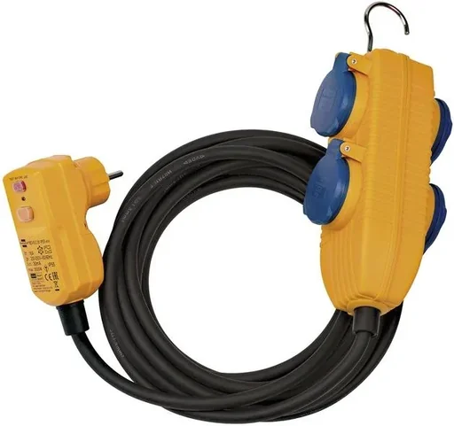 "4-way socket block for outdoor use, 10m, IP54 image"