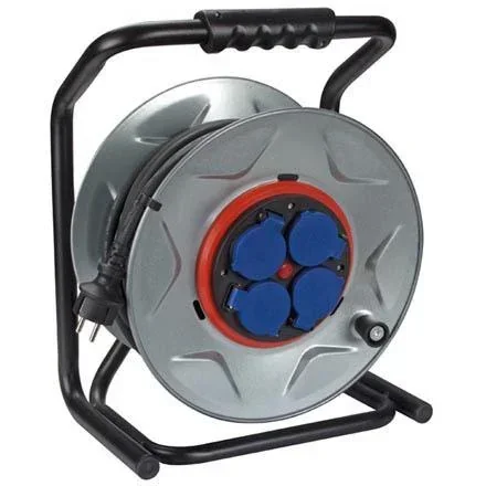 "PROFESSIONAL CABLE REEL WITH ANTI-TWIST SYSTEM - NEOPRENE - 40 m - 3G2.5 - 4 SOCKETS image"