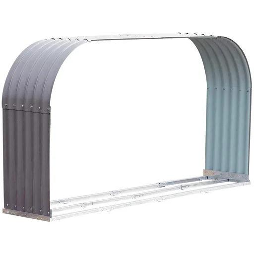 "Firewood rack outdoor wood shelter firewood stacking aid 0.85 m³ steel grey image"