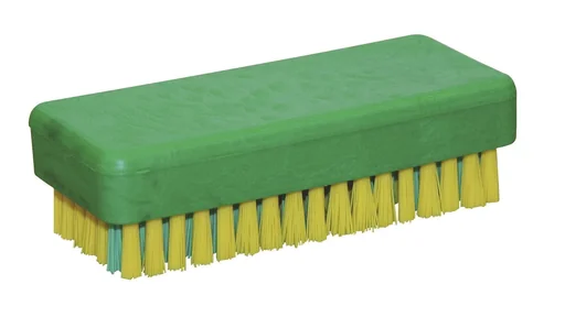 "Hand washing brush with strong nail row, color yellow/green image"