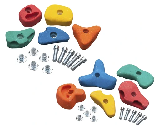 "Climbing holds 5 pieces in colorful, size L image"