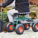 Outdoor rolling seat “Deluxe” with protective cover