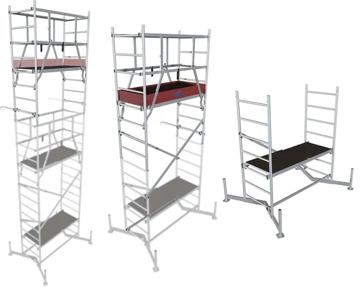 "MONTO ClimTec aluminum scaffolding, basic scaffolding, working height approx. 3 m image"