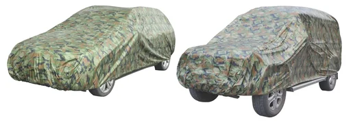 "Full car cover nylon for station wagon, camouflage image"