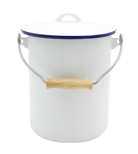 "White trash can with lid 3 L image"