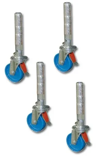 "Castor set (4 pieces) for mobile aluminum scaffolding image"