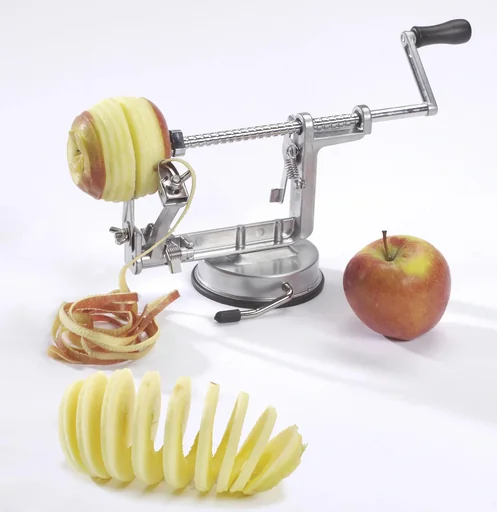 "3 in 1 apple and potato peeler, cast aluminum image"